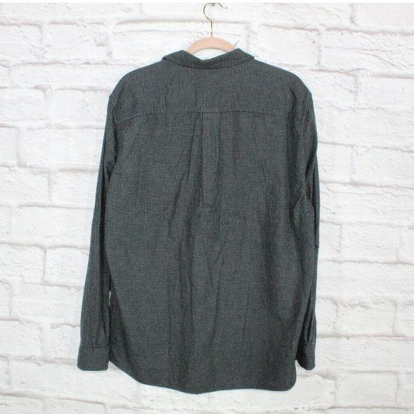 LL Bean Black Cotton Flannel Lined Slightly Fitted Button-Down Shirt Size L - Picture 5 of 8
